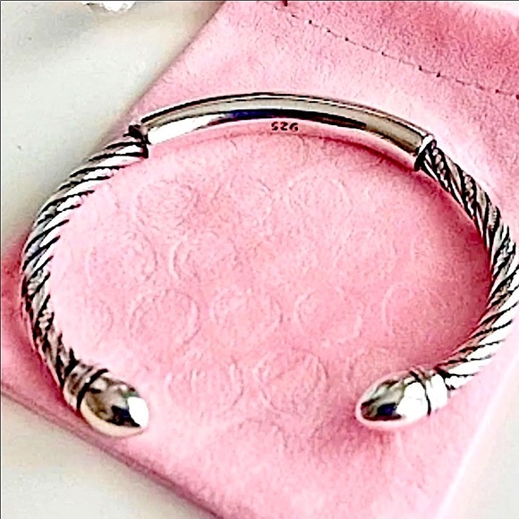 Sterling Silver Bangle Cuff Bracelet - Picture 4 of 11